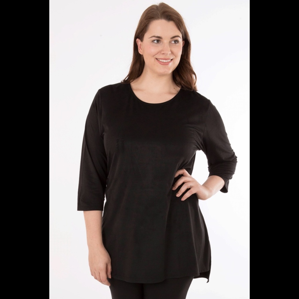 DKR Apparel Plus (Full Figure) Vegan Suede Tunic